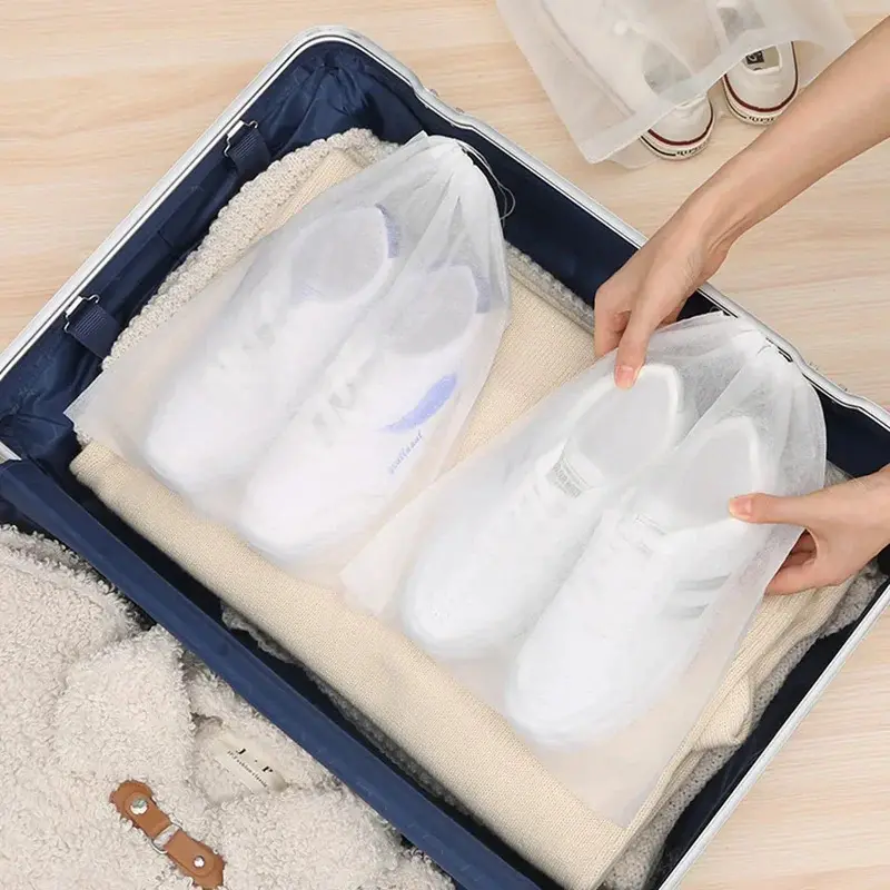 10pcs Shoes Storage Bag Organizer Non-woven Travel Portable Bag Waterproof Pocket Classified Hanging Bags