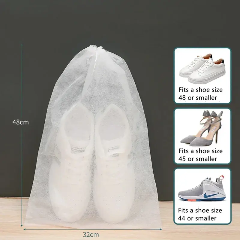 10pcs Shoes Storage Bag Organizer Non-woven Travel Portable Bag Waterproof Pocket Classified Hanging Bags