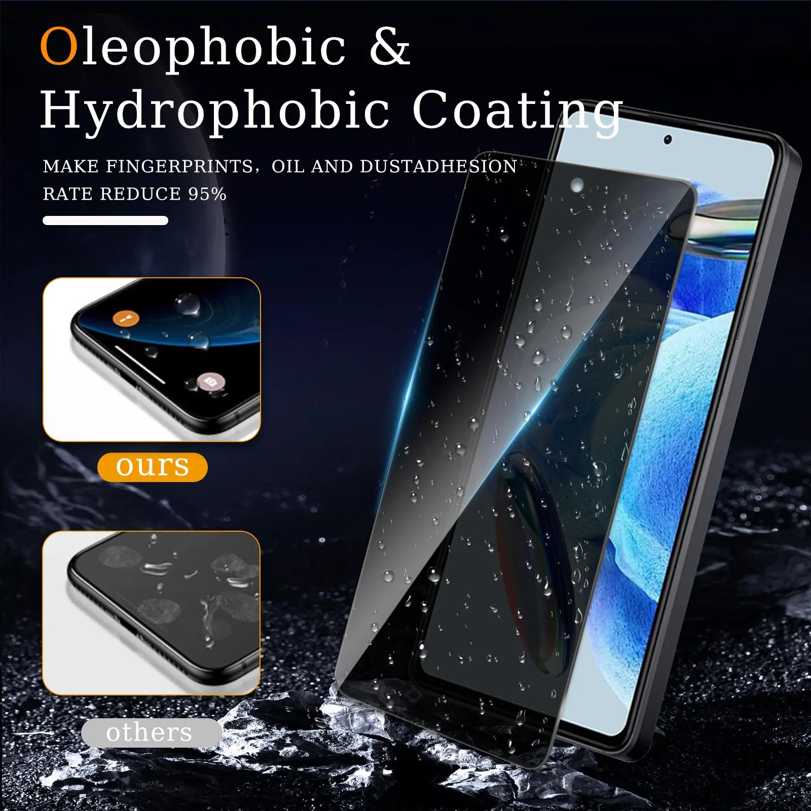 Anti Spy Screen Protector For Redmi Note 12 4g 5g Tempered Glass 9H Privacy Peep Scratch High Aluminum Case Friendly