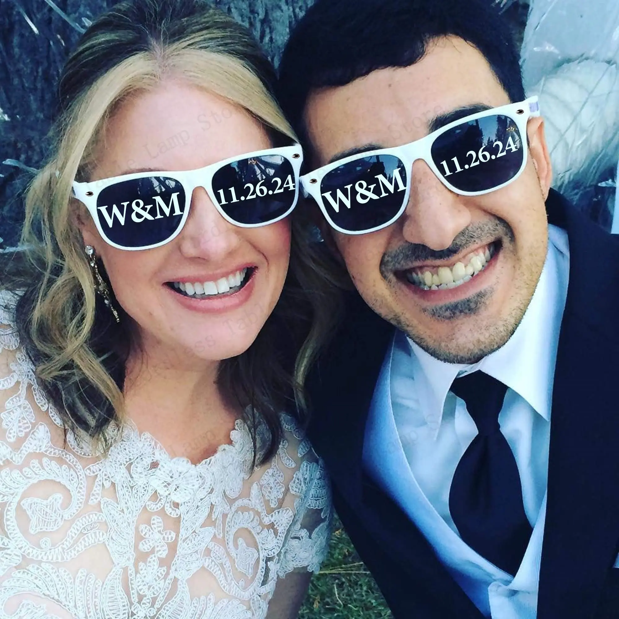 24-120Pcs Custom Wedding Sunglasses Personalised Groomsman Gift Bridal Party Favors for Guest Wedding Date Initials Custom Text