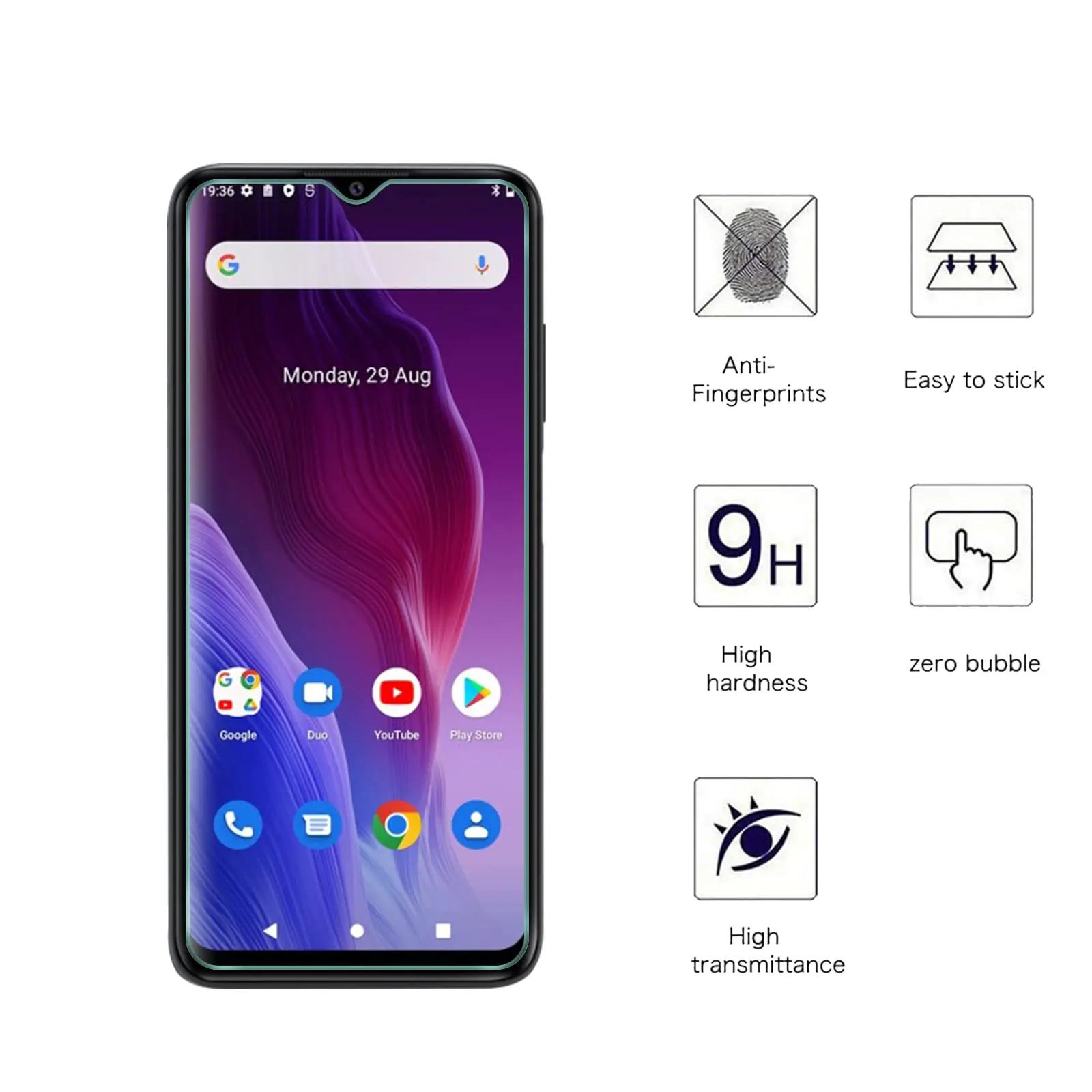 Screen Protector For CUBOT P60 6.52 inch Tempered Glass HD Crystal  mica 9H Anti Scratch Case Friendly High Aluminum