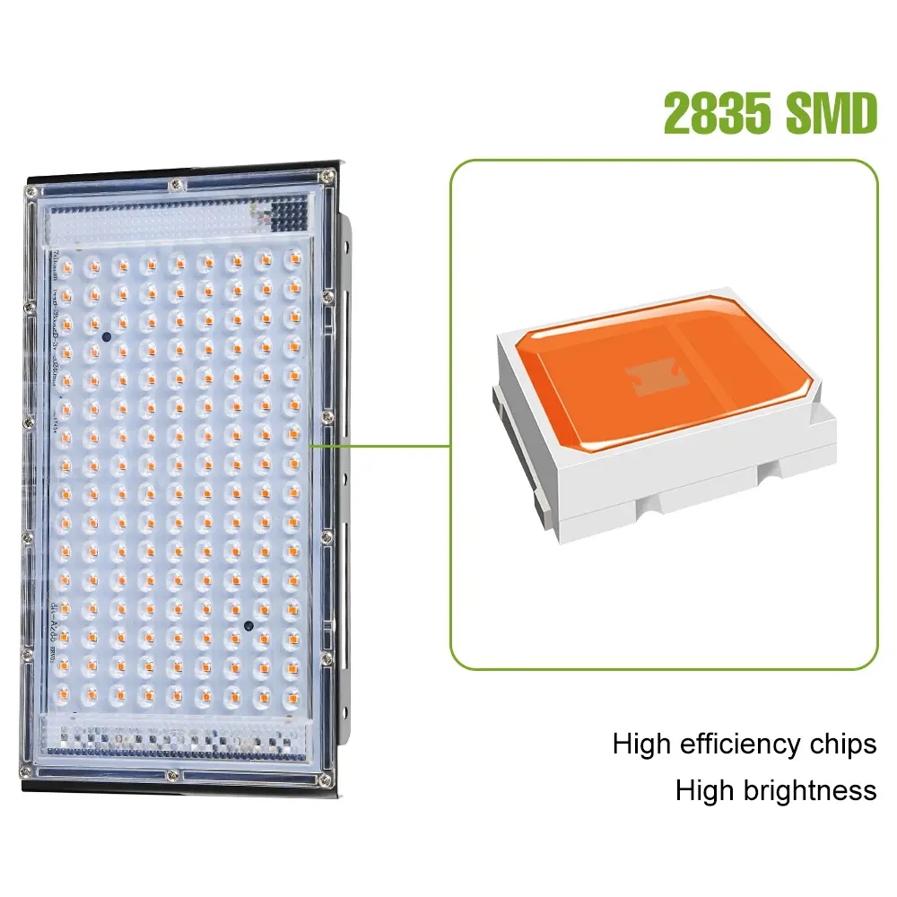200W LED Grow Light Full Spectrum USB Plant Floodlight Waterproof For Indoor Greenhouse Flower Vegetables Hydroponic Cultivation