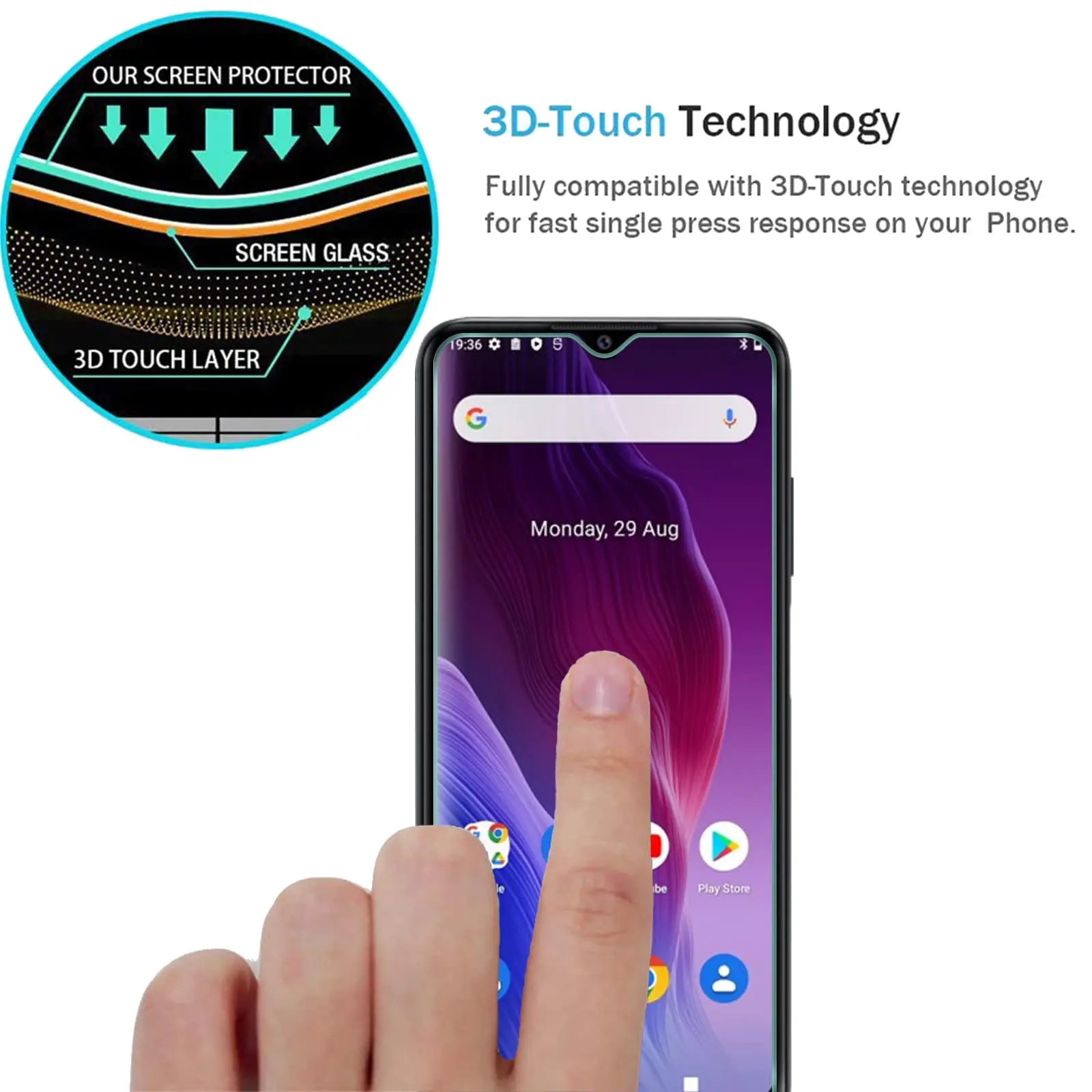 Screen Protector For CUBOT P60 6.52 inch Tempered Glass HD Crystal  mica 9H Anti Scratch Case Friendly High Aluminum