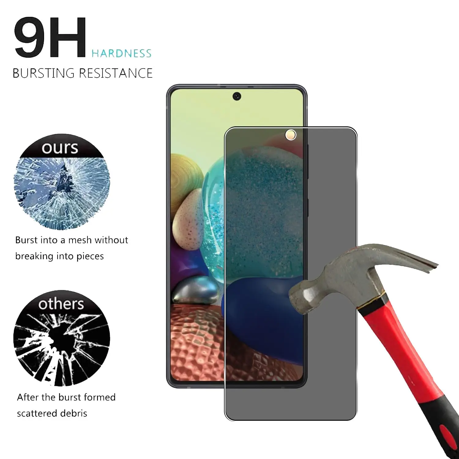 Anti Spy Screen Protector For Samsung Galaxy A71 5G UW Tempered Glass 9H Privacy Peep High Aluminum Case Friendly
