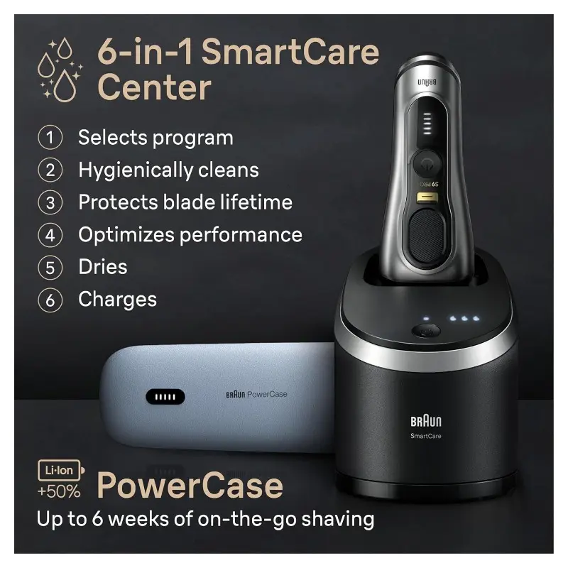 Braun Series 9 PRO+ Electric Shaver, Holiday Gifts for Men, Shaving Kit with 5 Pro Shave Elements and ProComfort Head, SmartCare