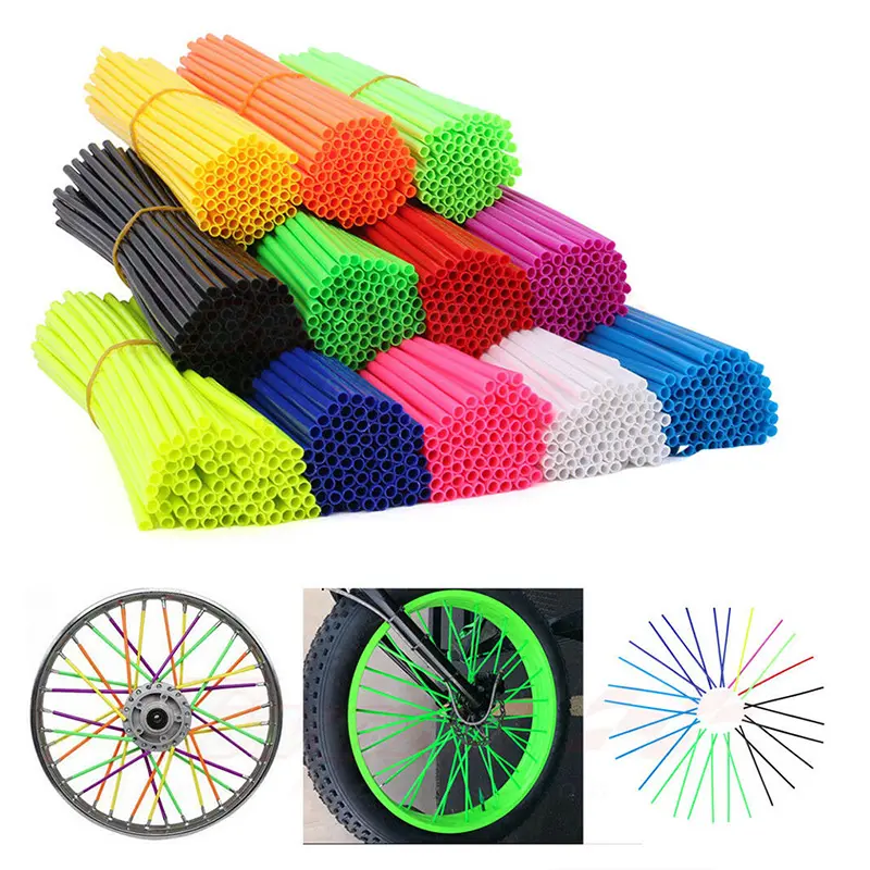 72 Pcs Universal Bicycle Spoke Holster Tire Decorative Rim Protective Covers for Enhancing and Protecting Bicycle and Motocross