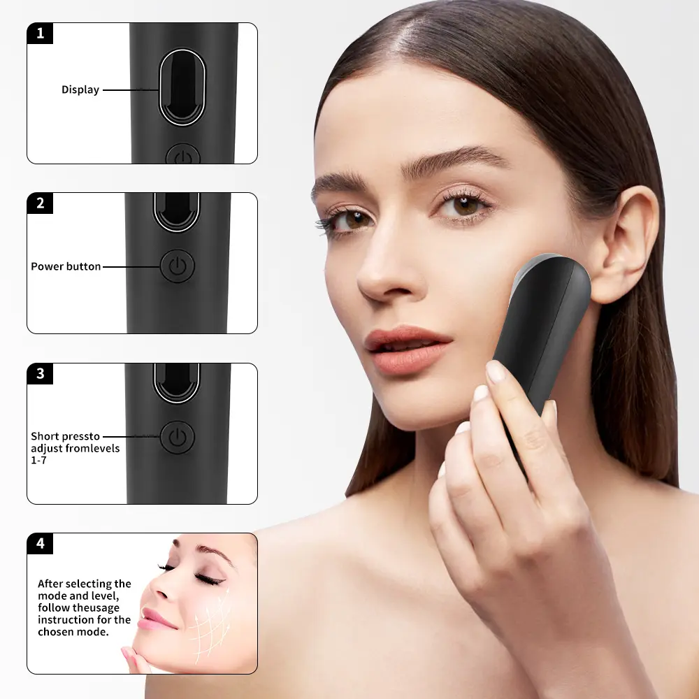 7 Colors Electric Vibrating Age-R Booster Pro  Led Facial Light Therapy Anti Wrinkle Brightening Beauty Device Rejuvenation Tool