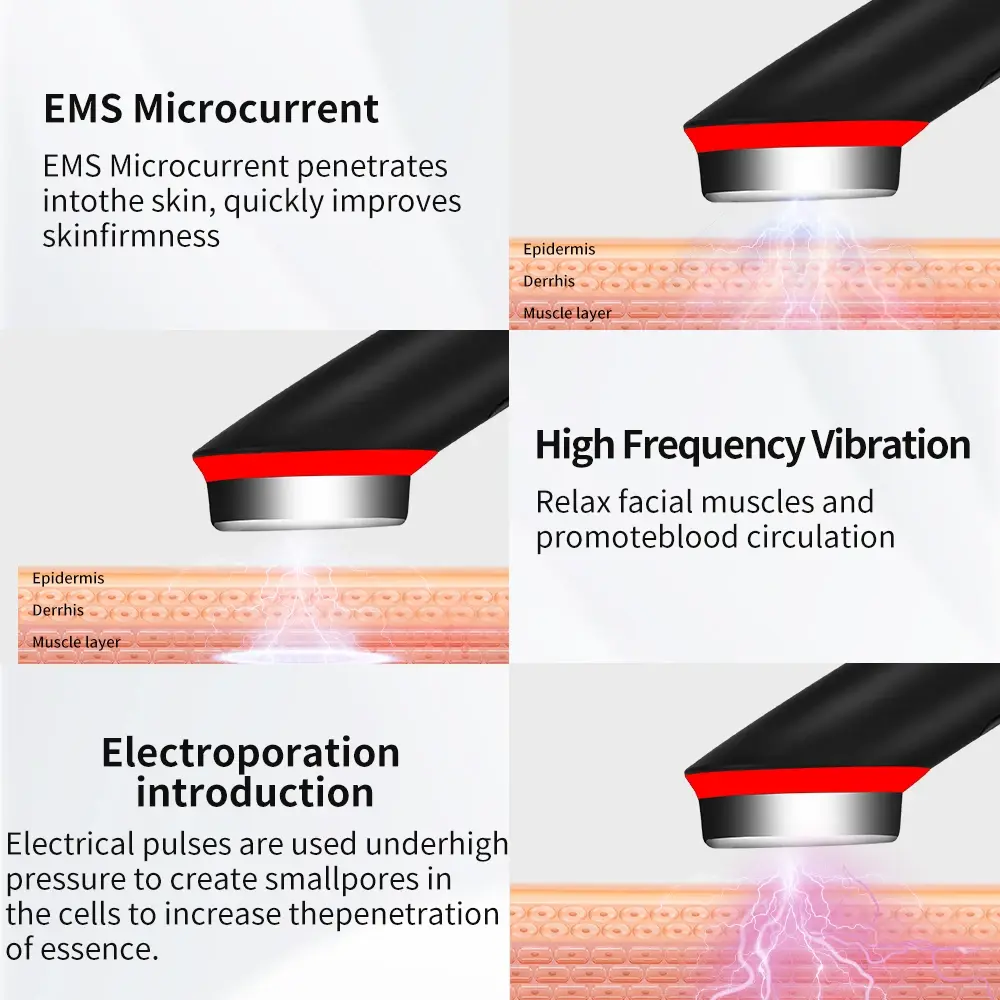 Booster Pro Led Facial Light Therapy 7 Colors Eye Beauty Wand Red Light Eye Massager for Skincare & Blue Rejuvenation Tool