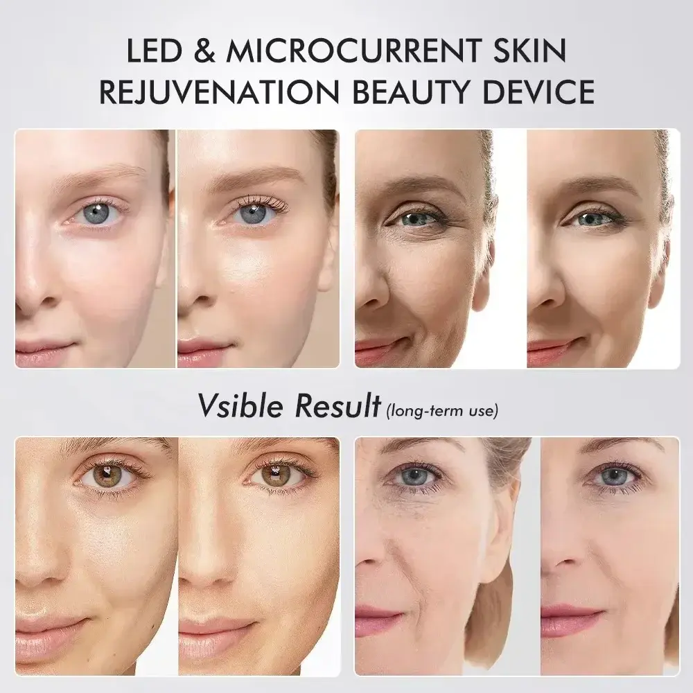 NEW Booster Pro Led Facial Light Therapy 5 Colors Eye Beauty Wand Red Light Eye Massager for Skincare & Blue Rejuvenation Tool