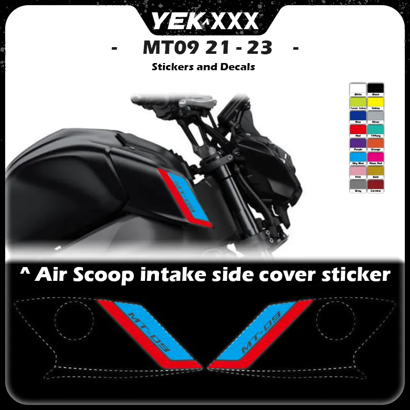 MT09 2023 Model Year Sticker For YAMAHA Motorcycle Intake Pipe Cover 2021-2023 MT-09 Sticker Decal