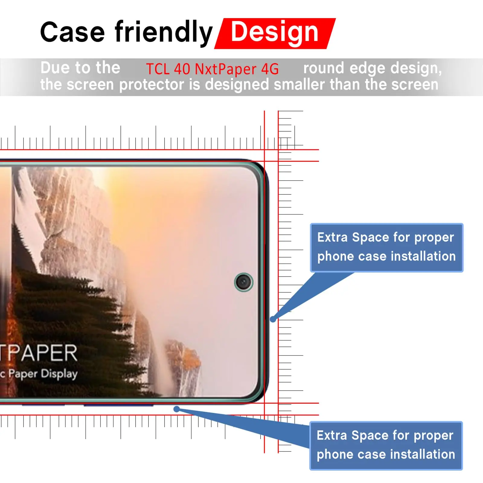 Screen Protector For TCL 40 NxtPaper 4G 6.78inch, Tempered Glass HD Crystal  9H Anti Scratch Case Friendly High Aluminum