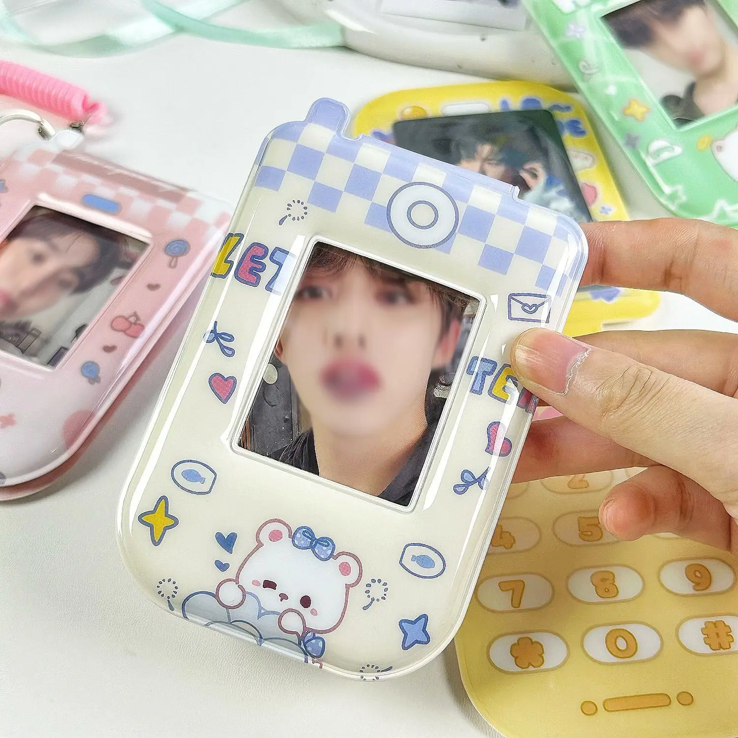 Flip phone model three inch small card cover cute protective cover campus card storage card cover