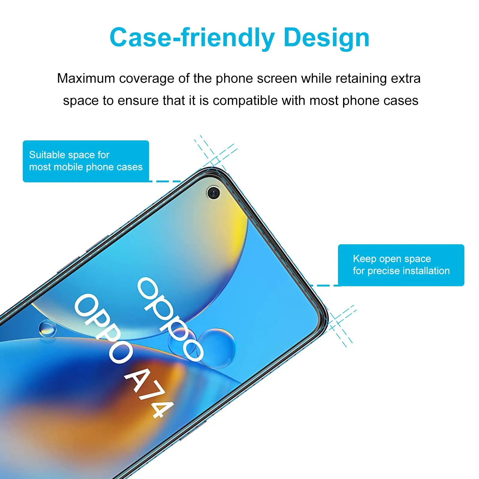 Screen Protector For OPPO A74 4G, Tempered Glass SELECTION Free Ship HD 9H Transparent Clear Anti Scratch Case Friendly
