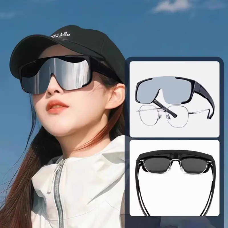 Riding Goggles Oversized Mountaineering Outdoor Sports Sunglasses with Myopia Glasses Protective Sleeve Mirror
