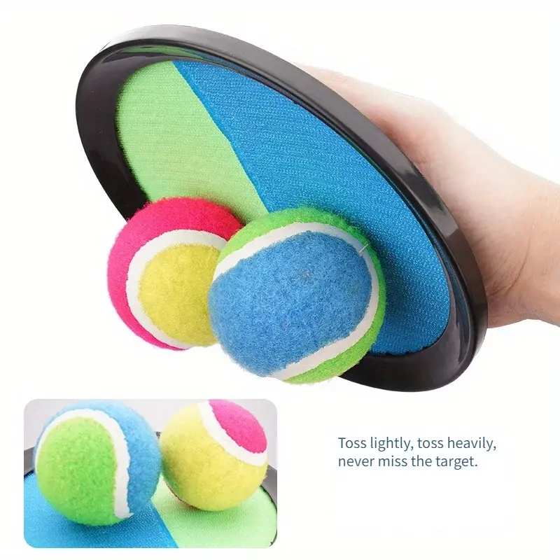 1Set Kids Sucker Sticky Ball Toy Outdoor Sports Catch Ball Game Set Throw And Catch Parent-Child Interactive Outdoor Toys