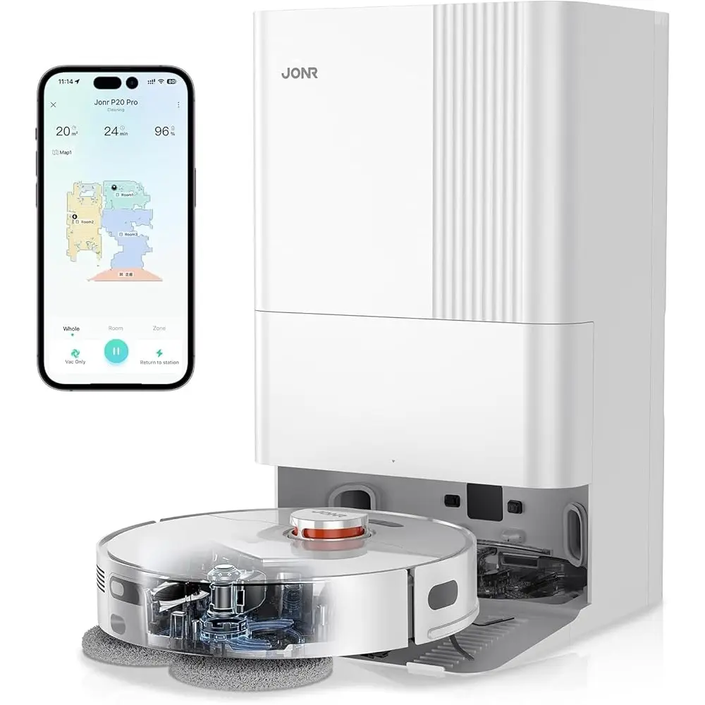 P20 Pro Robot Vacuum Mop Self-Emptying Self-Drying 8000Pa Suction Automatic Dust Collection App Control Carpet Detection Edge