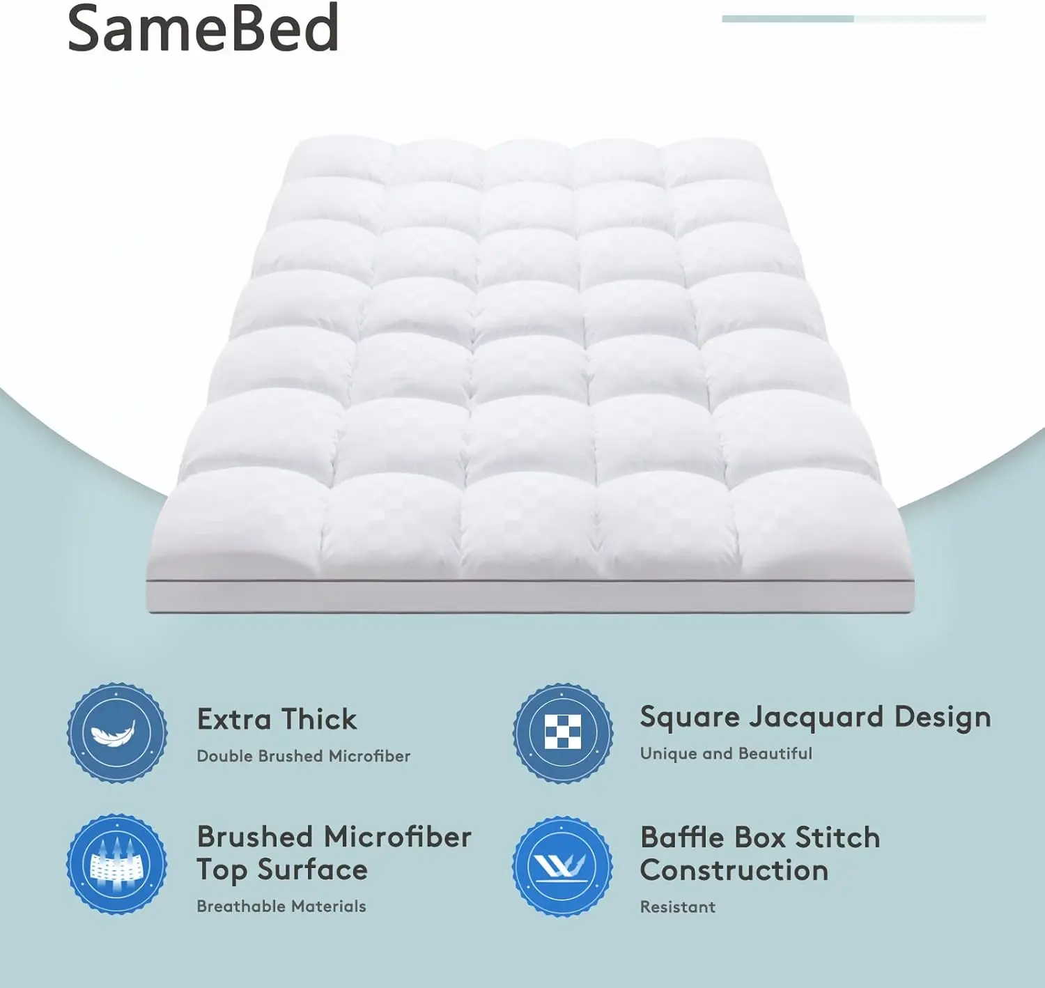 Mattress Topper Queen,Extra Thick Mattress Pad Cover for Back Pain,Cooling Mattress Protector with 8-21 Inch Deep Pocket
