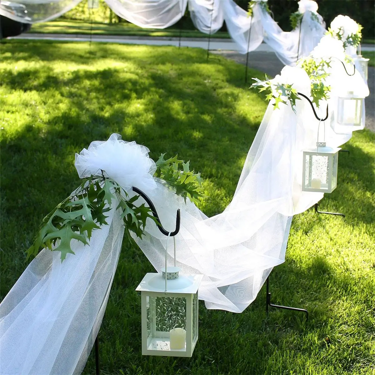 1PC 500cm*48cm gauze gauze wedding layout arch decoration garden party stairs chair back decoration organza