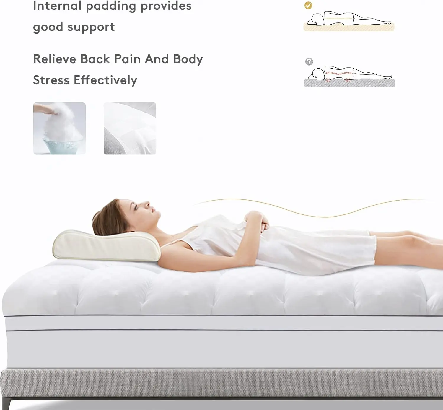 Mattress Topper Queen,Extra Thick Mattress Pad Cover for Back Pain,Cooling Mattress Protector with 8-21 Inch Deep Pocket