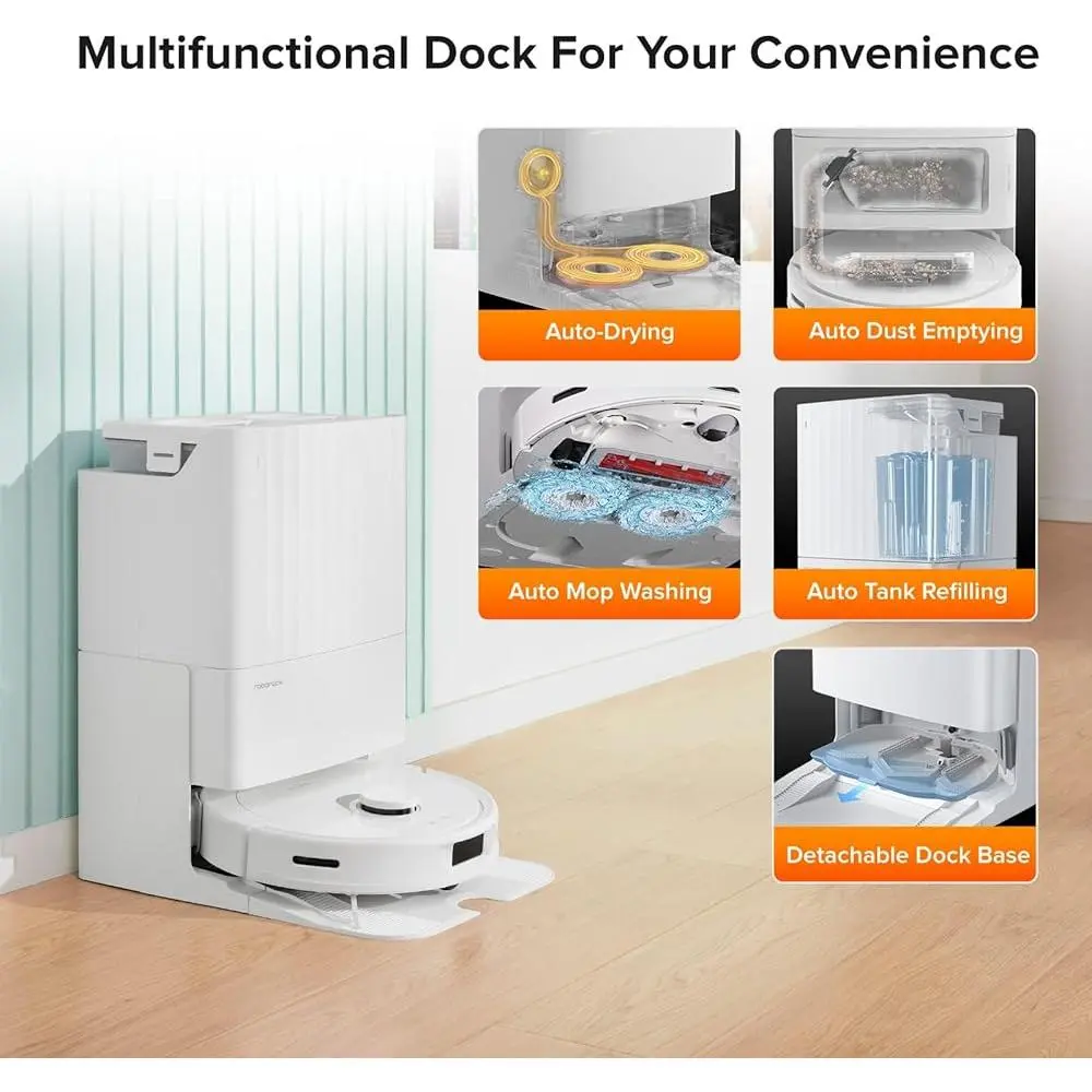 Roborock Qrevo Robot Vacuum Mop Auto-Drying Self-Emptying Dual Spinning Mops Auto Mop Lifting App Control Obstacle Avoidance