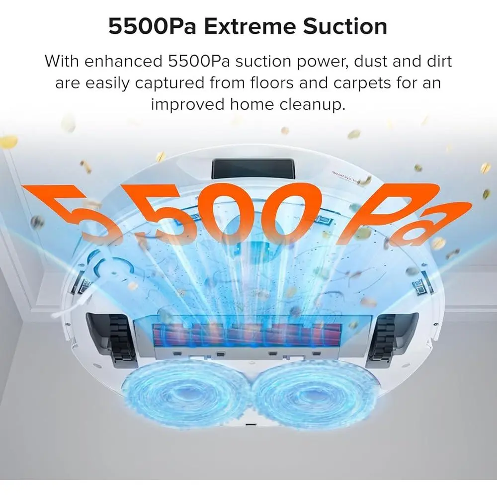 Roborock Qrevo Robot Vacuum Mop Auto-Drying Self-Emptying Dual Spinning Mops Auto Mop Lifting App Control Obstacle Avoidance