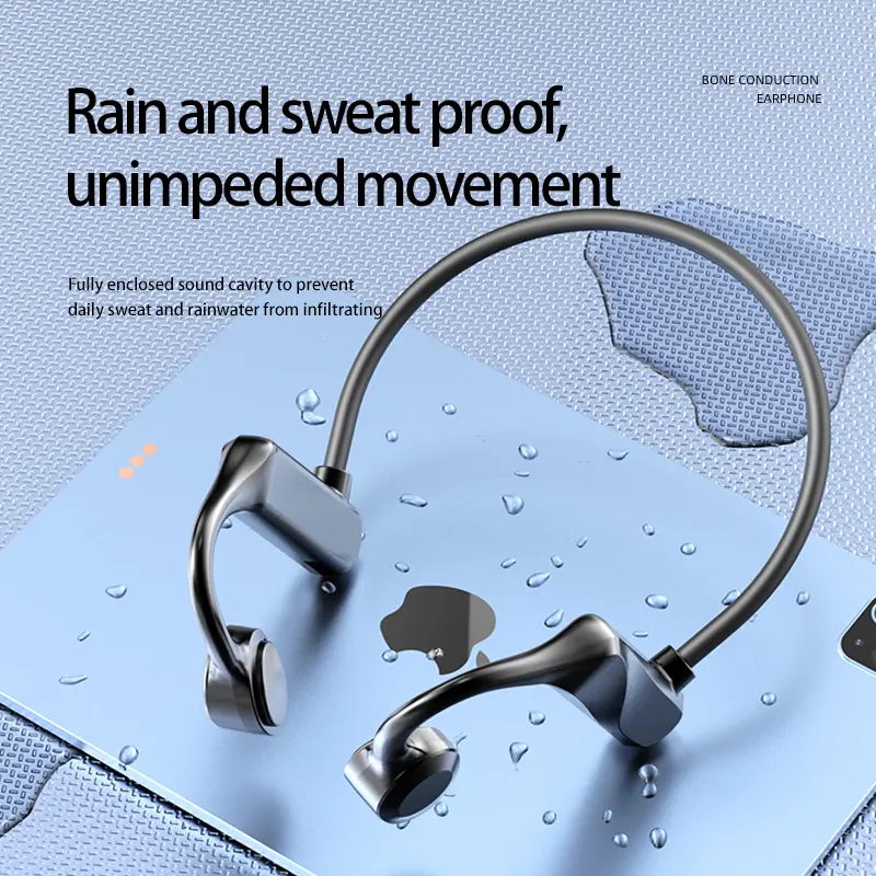 Neckband Air Conduction Bluetooth Headset Wireless Open Earphones with Microphone Neckmount Headphones Earhook Headset Suitab
