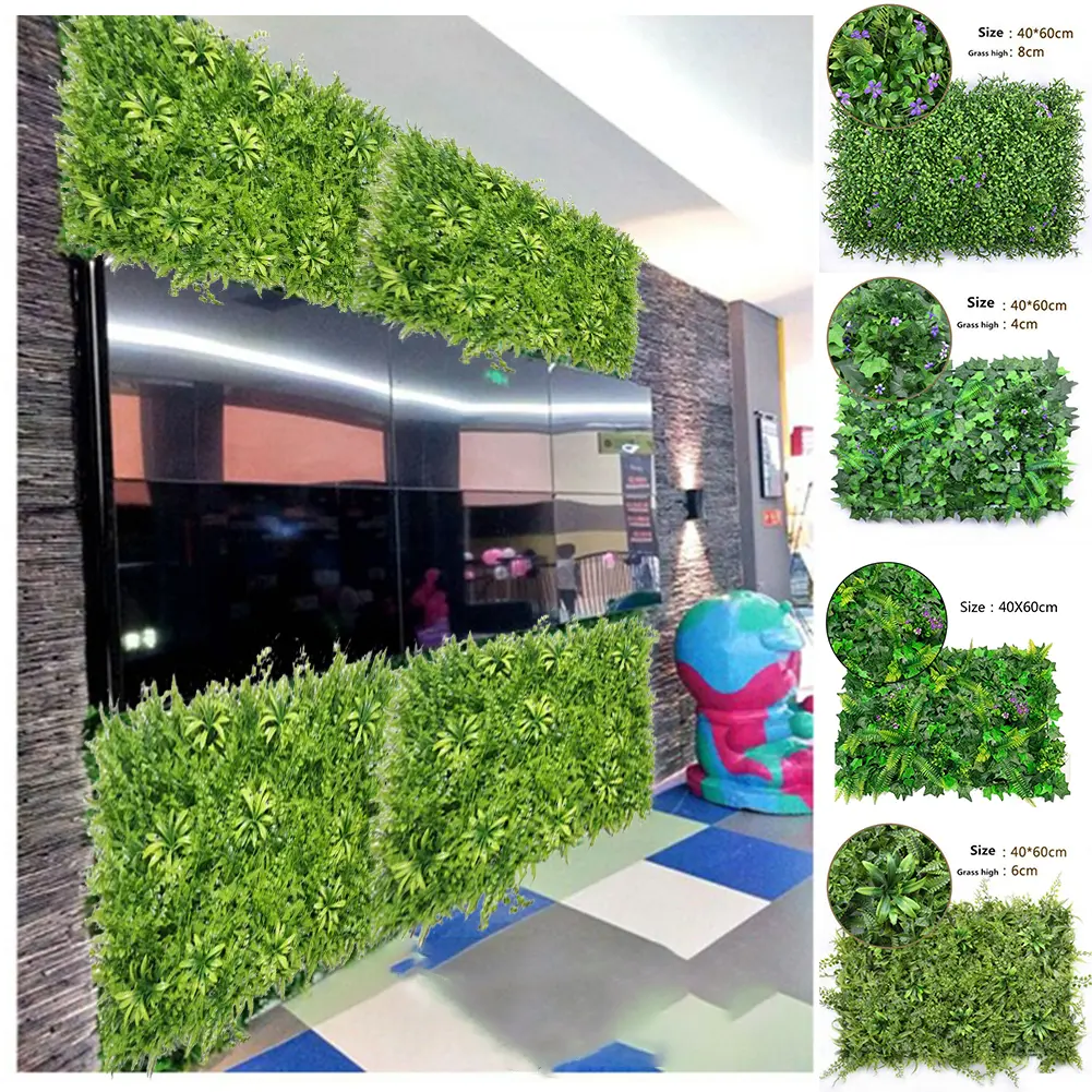 1pc Artificial Green Grass Square Plastic Lawn Plant Home Wall Decoration Artificial Grass Decor Artificial Lawn