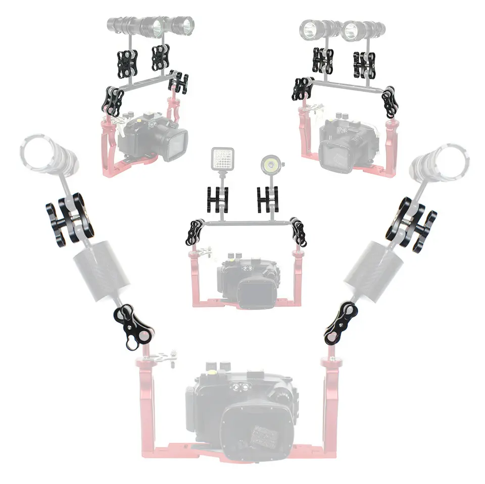 Diving photography aluminum alloy butterfly clip underwater camera case diving butterfly clip lamp arm ball head bracket