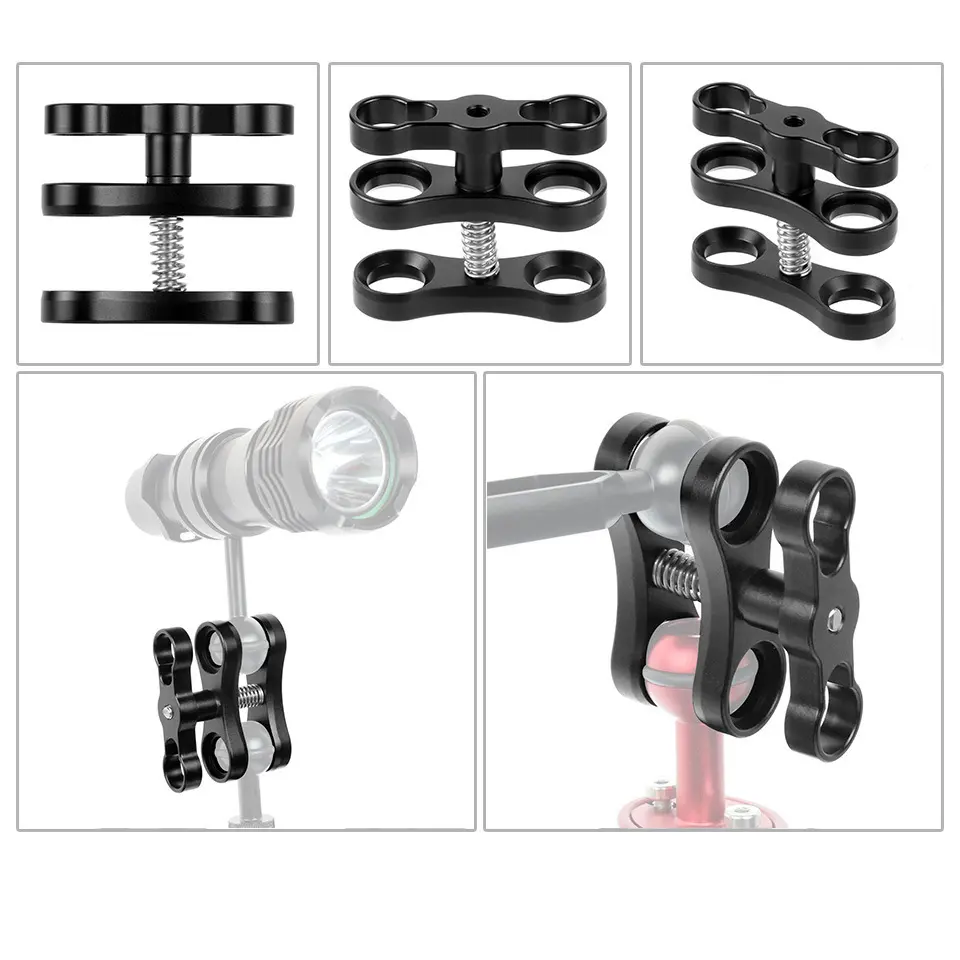 Diving photography aluminum alloy butterfly clip underwater camera case diving butterfly clip lamp arm ball head bracket