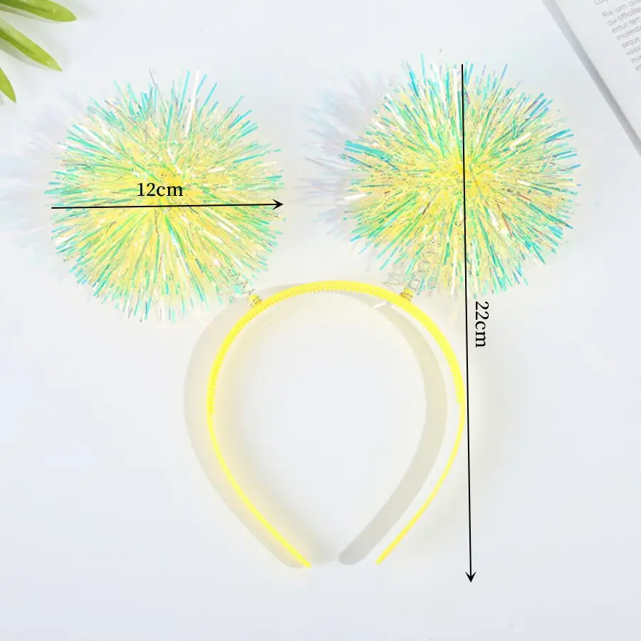 Children's Headwear Headband Colorful Bright Silk Hairball Hair Accessories Party Show Performance Personalized Laser Headband