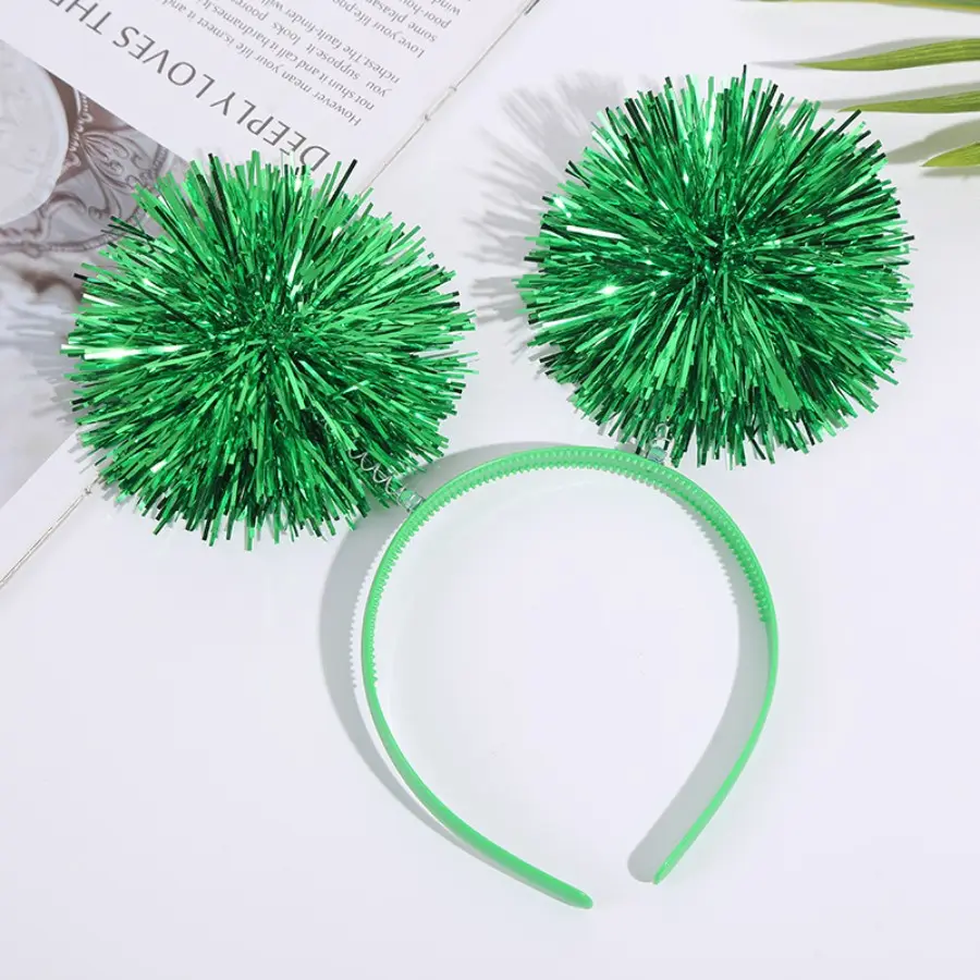 Children's Headwear Headband Colorful Bright Silk Hairball Hair Accessories Party Show Performance Personalized Laser Headband