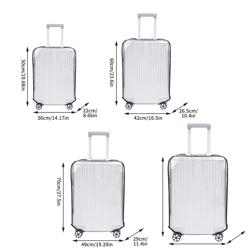 1PC Luggage Protective Case Transparent Rod Case Travel Case Dust Cover Waterproof Wear Protective Case Cover