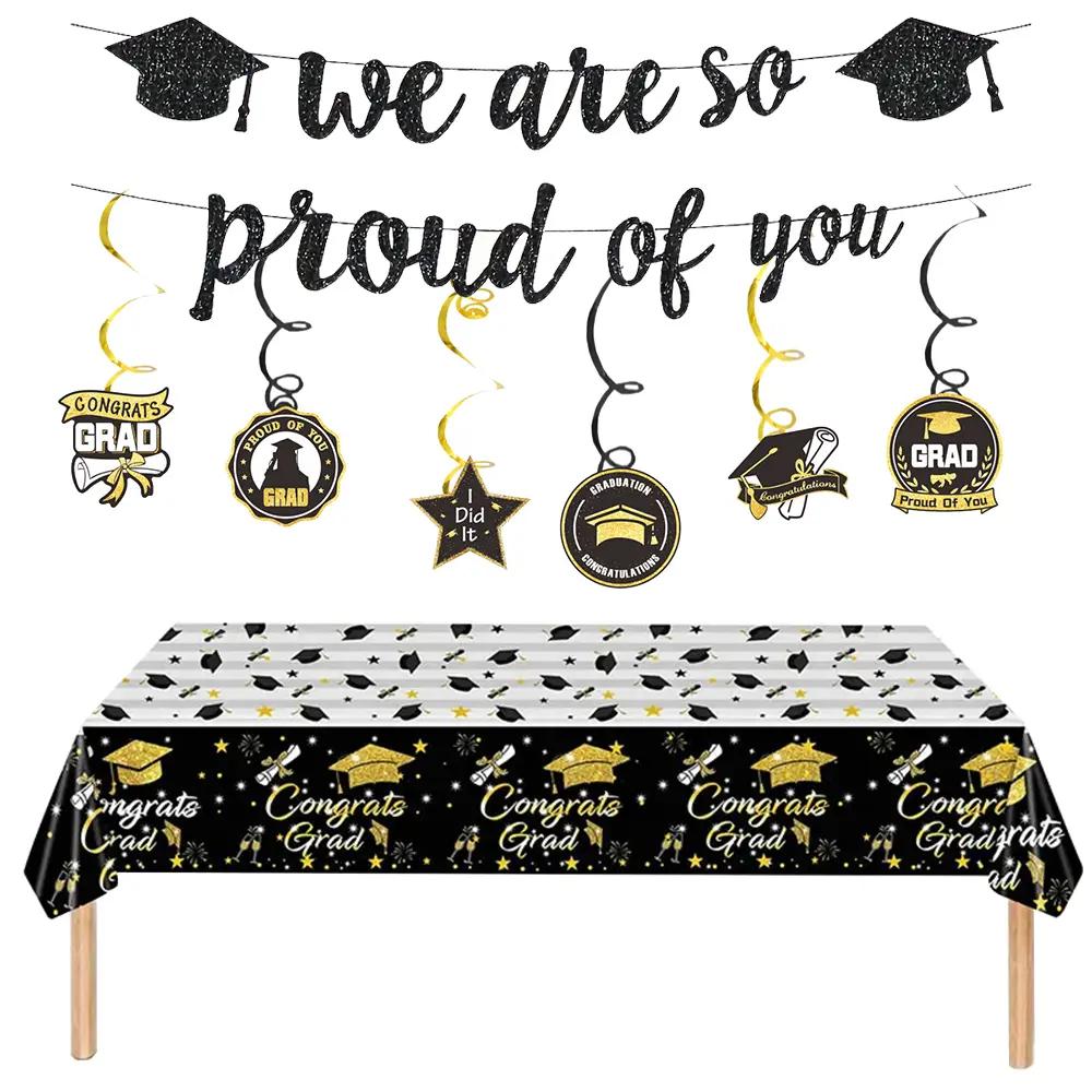 Congrats Graduation Party Tablecloth plate cup napkin Congrats Grad Tablecloth plate 2025 Congrats Grad Party decoration Banner
