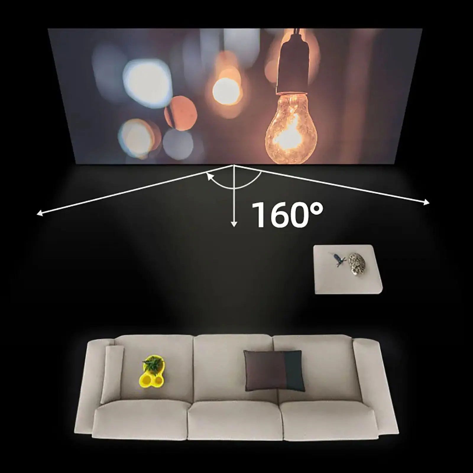 60 72 100 120 133 Inch Portable Projector Screen White Grid Anti-Light Reflective Cloth 4K 3D Projection Curtain for Home Office