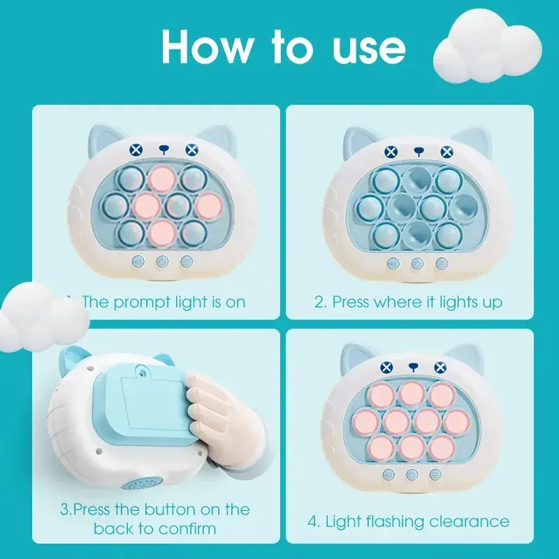 Kids Popular Mole Game Machine Multi-Level Logic Puzzle Toy with Stress Relief Cognitive Training Educational Gift for Children