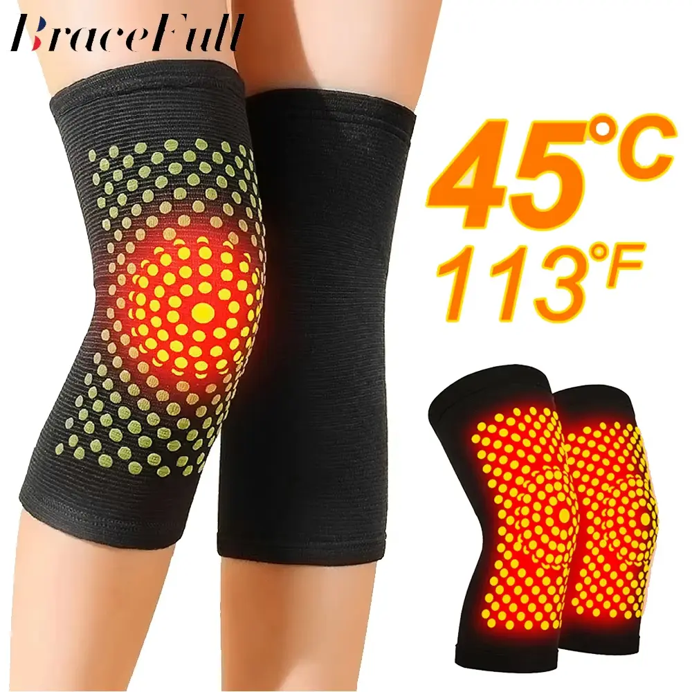 2PCS New Self Heating Knee Braces Sleeve Tourmaline Knee Support Far Infrared Keep Warm Knee Pads
