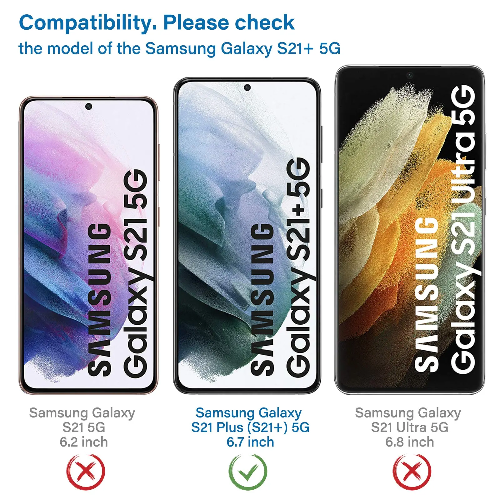 Screen Protector For Galaxy S21 Plus Samsung Tempered Glass HD Crystal 9H High Aluminum Crystal Clear Fingerprint Unlock