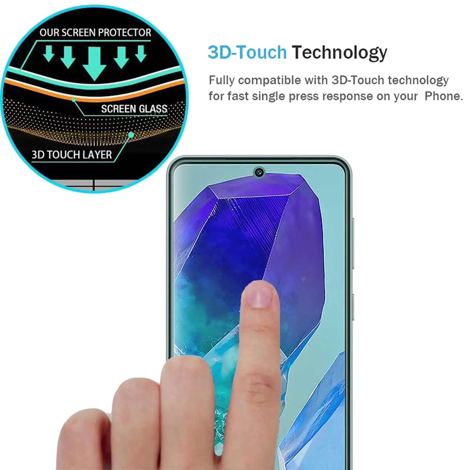 Screen Protector for Samsung Galaxy M55s 6.7 Tempered Glass Crystal HD 9H Transparent Anti Scratch Case Friendly High Aluminum