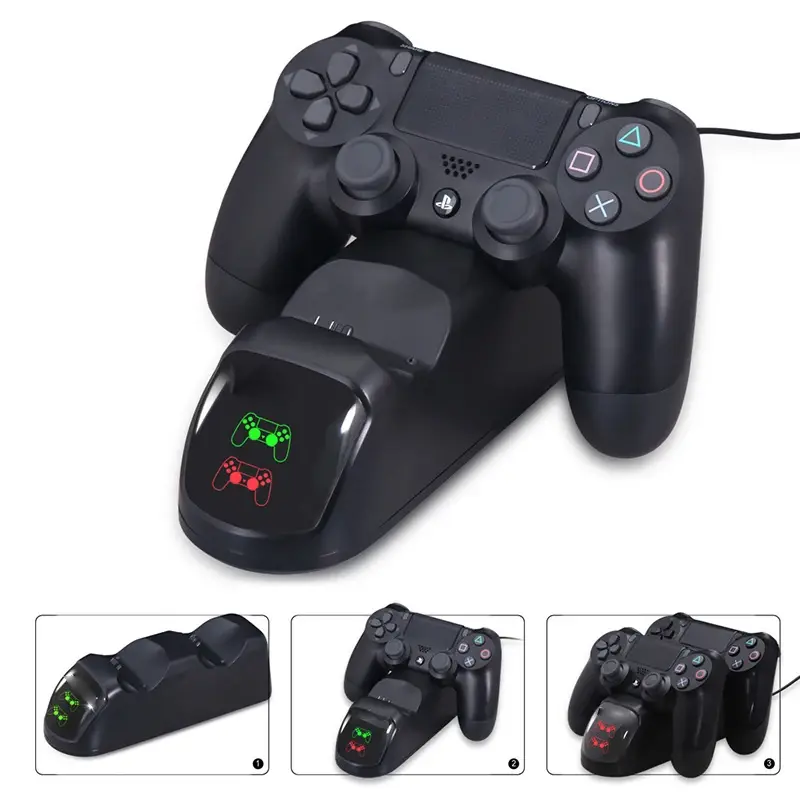 PS4 Charging Station Controller Charger For Wireless PS4 USB Dual Dock Station For Playstation 4 Slim / PS4 Pro