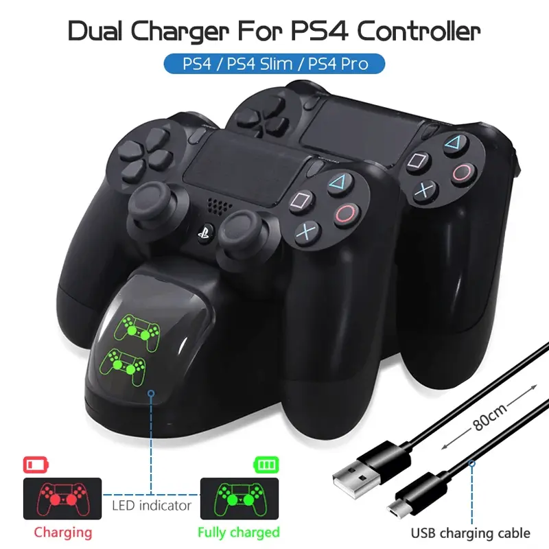 PS4 Charging Station Controller Charger For Wireless PS4 USB Dual Dock Station For Playstation 4 Slim / PS4 Pro