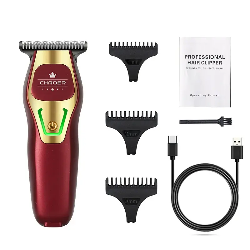 CHAOER Powerful Professional Hair Trimmer Men 0 MM T Blade Electric Clipper Rechargeable Barber Haircut Shaver