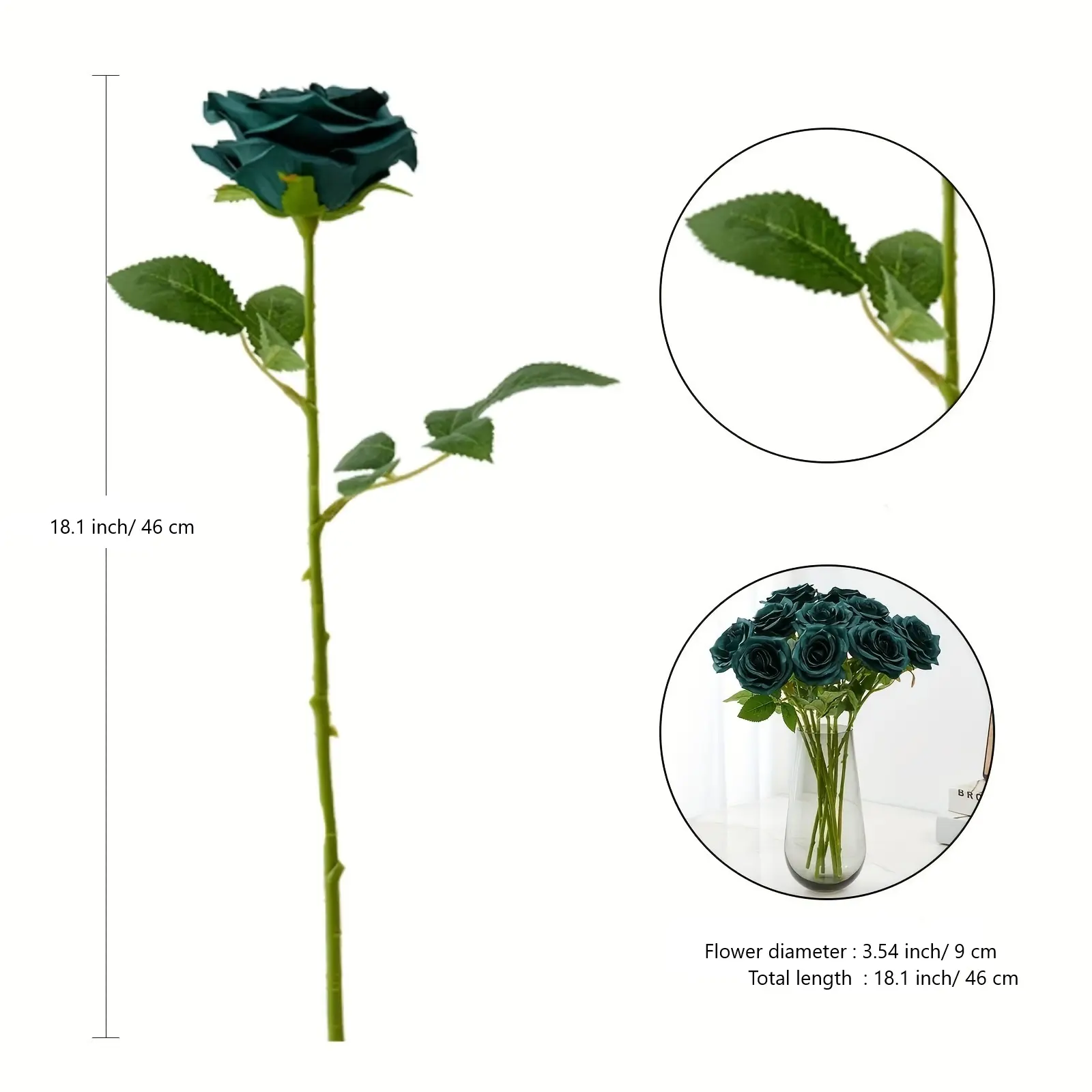 Artificial Rose 10pcs Open Flower Bouquet Faux Rose Stems for Wedding Arrangement, Bridal Bouquet, Fake Faux Silk Flowers