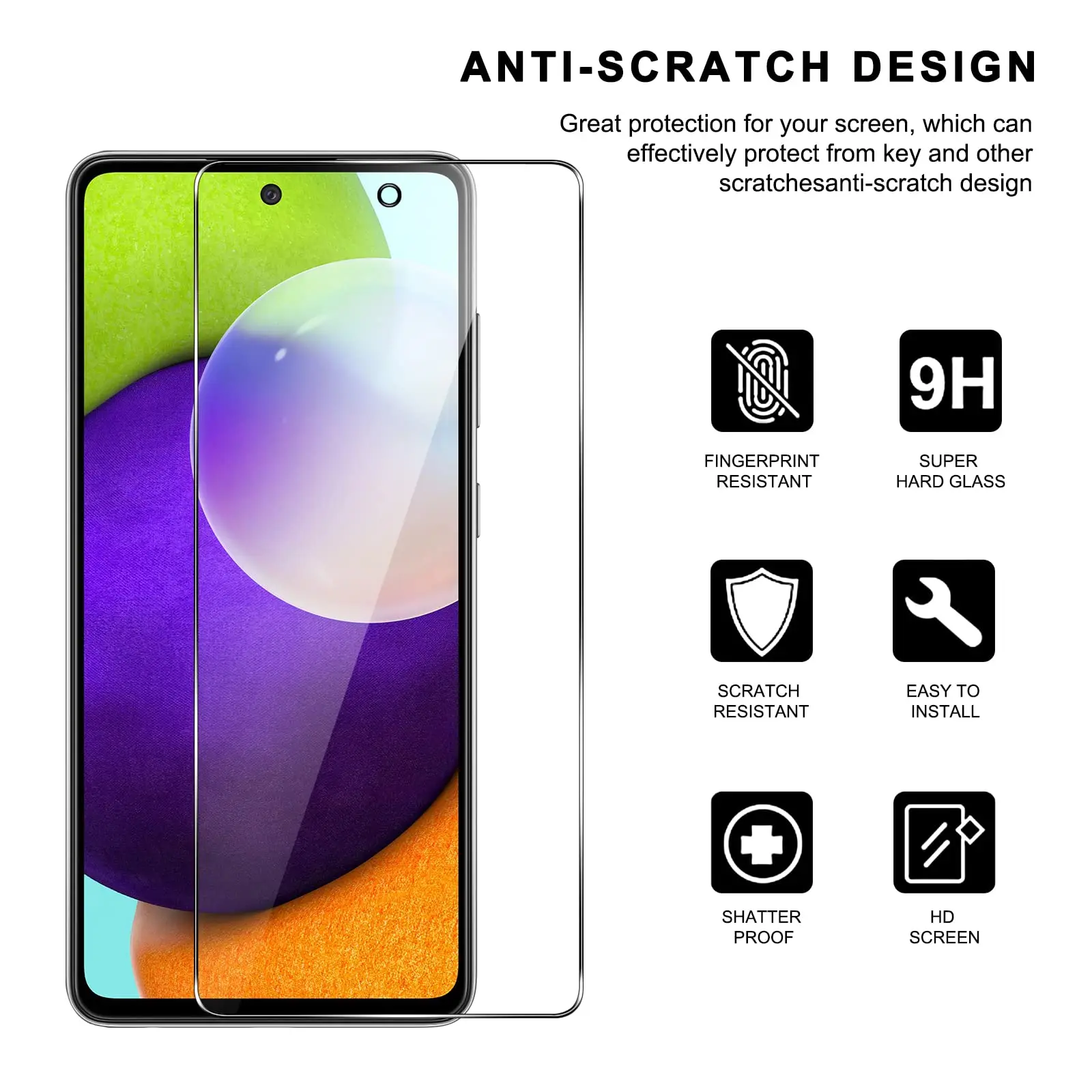 Screen Protector For Galaxy A52s 5G Samsung Tempered Glass High Aluminum 9H HD Clear Transparent Case Friendly