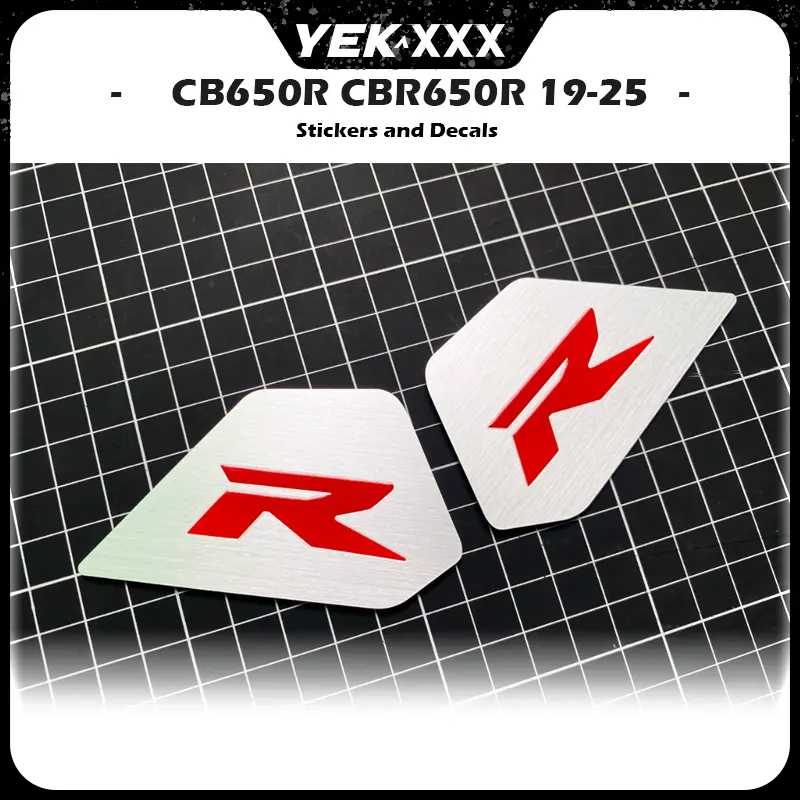 For Honda CB650R CBR650R 2019-2025 - Stainless Steel Side Cover Trim with R Type R Emblem Stickers