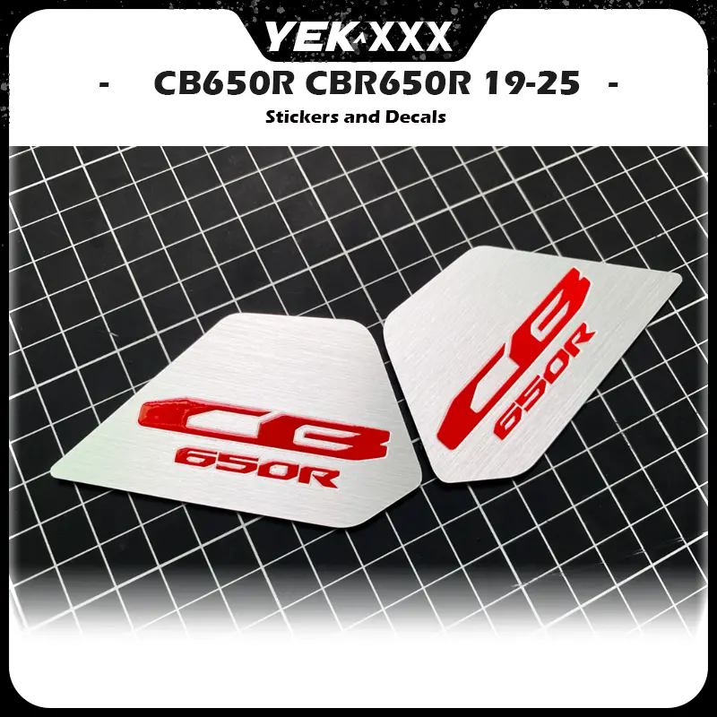 For Honda CB650R CBR650R 2019-2025 - Stainless Steel Side Cover Trim with R Type R Emblem Stickers