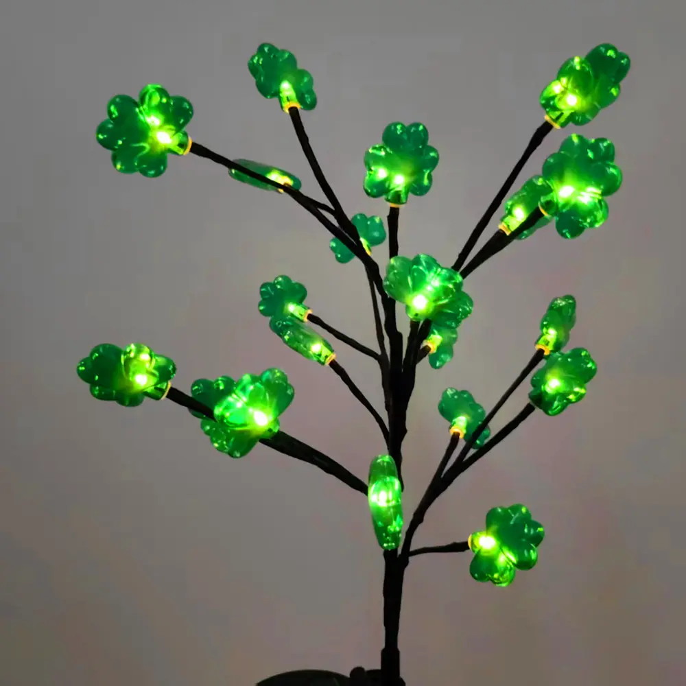 20 LED Clover Solar Powered Outdoor Lights Lawn Lamp Garden Tree LED Balls Bees Ground Plug Light Landscape Waterproof Light 210