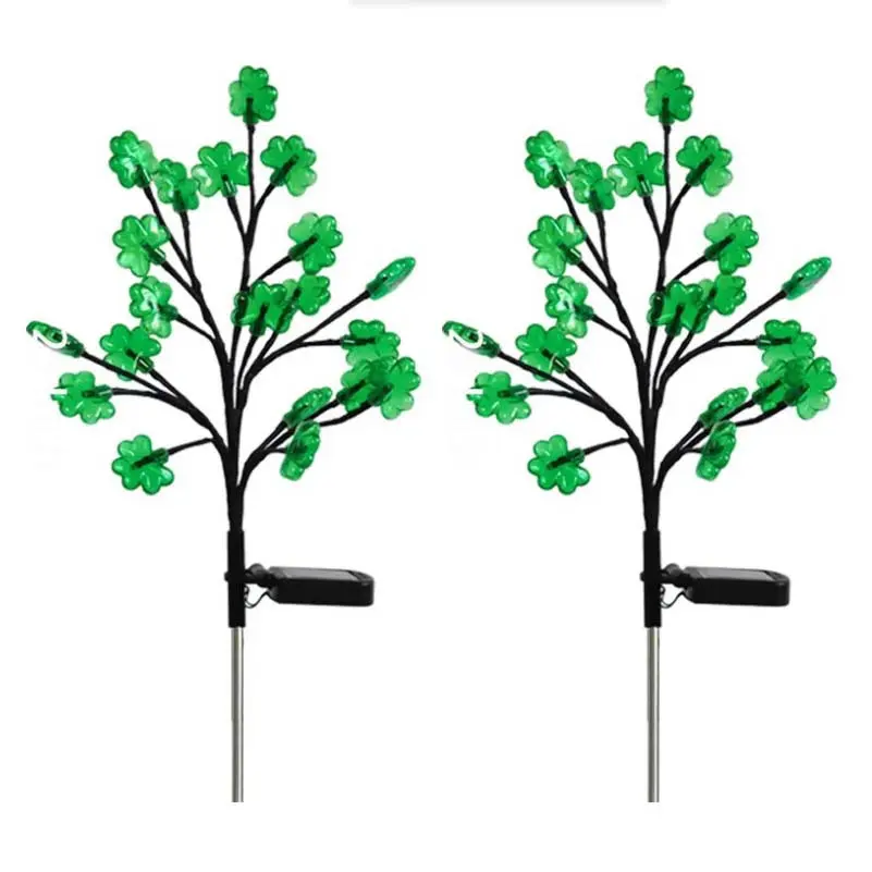 20 LED Clover Solar Powered Outdoor Lights Lawn Lamp Garden Tree LED Balls Bees Ground Plug Light Landscape Waterproof Light 210