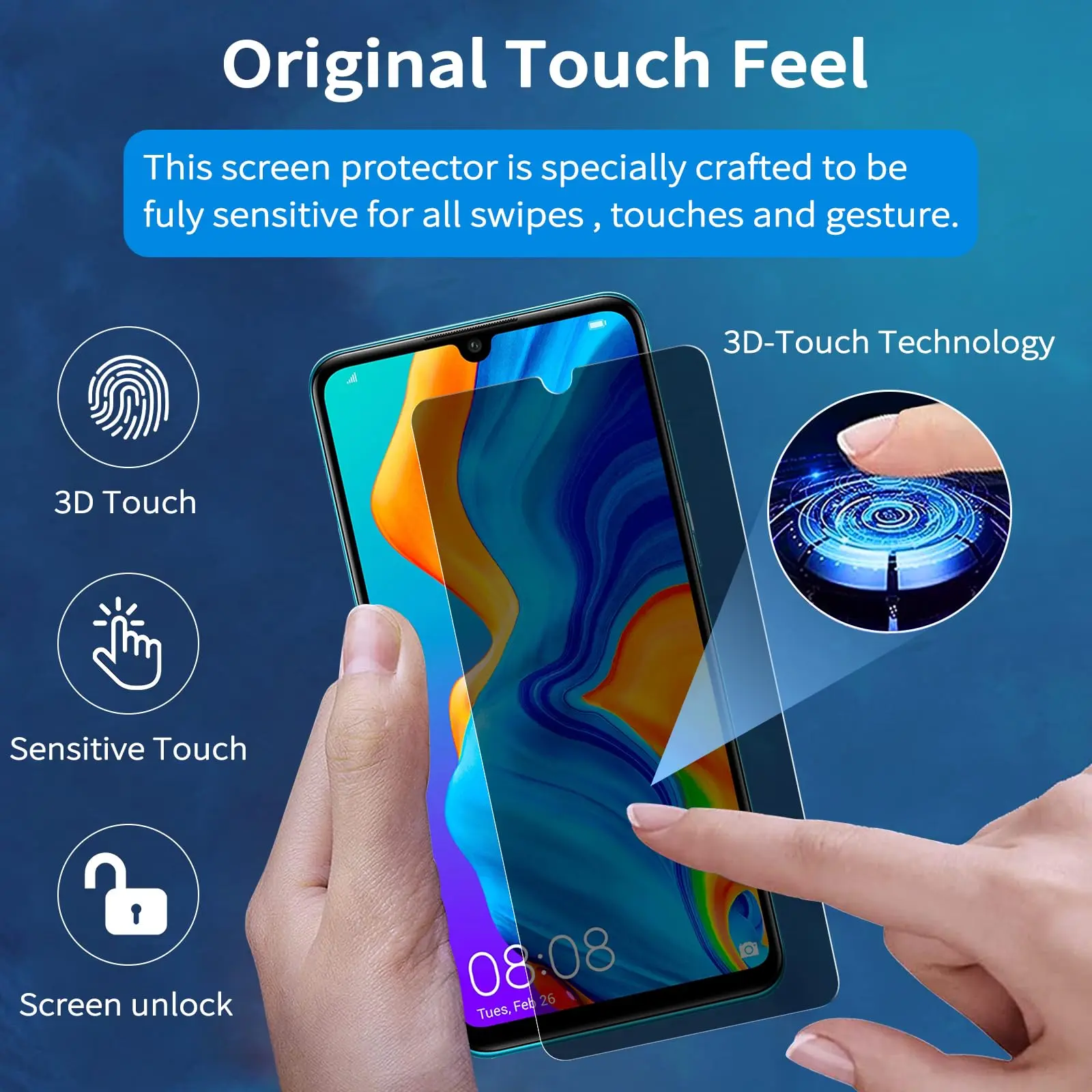 2-4  pcs Anti Spy Screen Protector For Huawei P30 Lite, Tempered Glass 9H Privacy Peep Scratch High Aluminum Case Fit