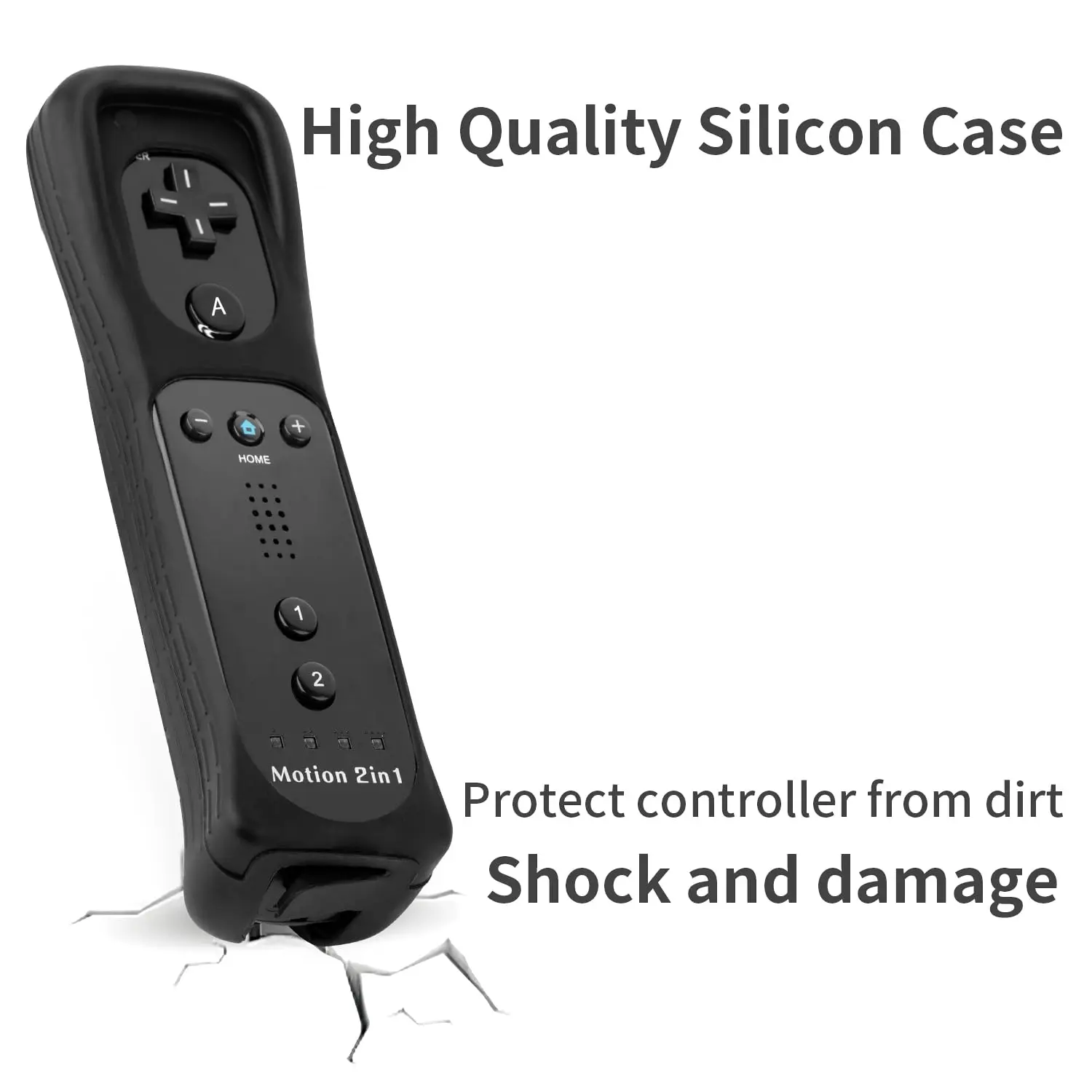 STORM WYRM Controllers Compatible for wii and Wii U with Built in Motion Plus,Controller with Silicone Case and Wrist TYW-1244