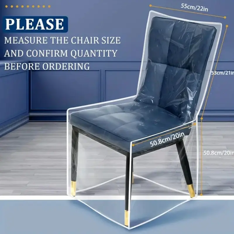 1/2/4pcs Clear EVA Seat Protectors For Dining Room, Waterproof And Dustproof Chair Slipcover.Plastic Dining Chair Covers